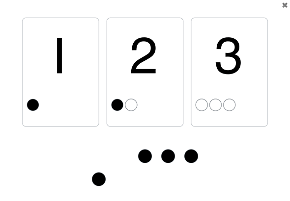 An image of a counting activity in a See and Learn numbers app